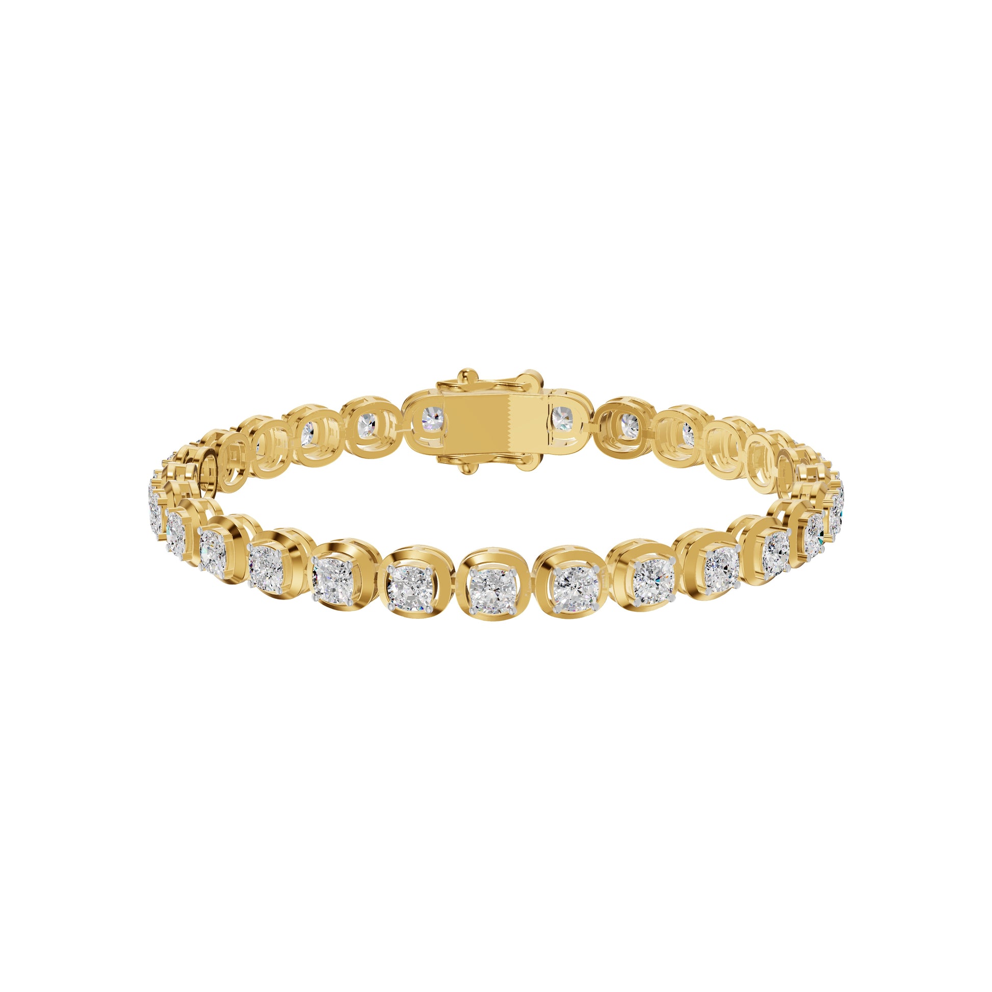 Promise Row Diamond Tennis Bracelet 18 KT / Yellow Gold