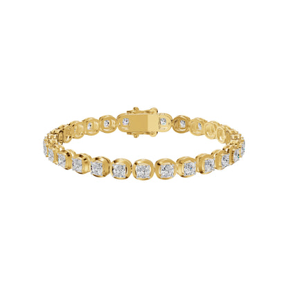 Promise Row Diamond Tennis Bracelet 18 KT / Yellow Gold