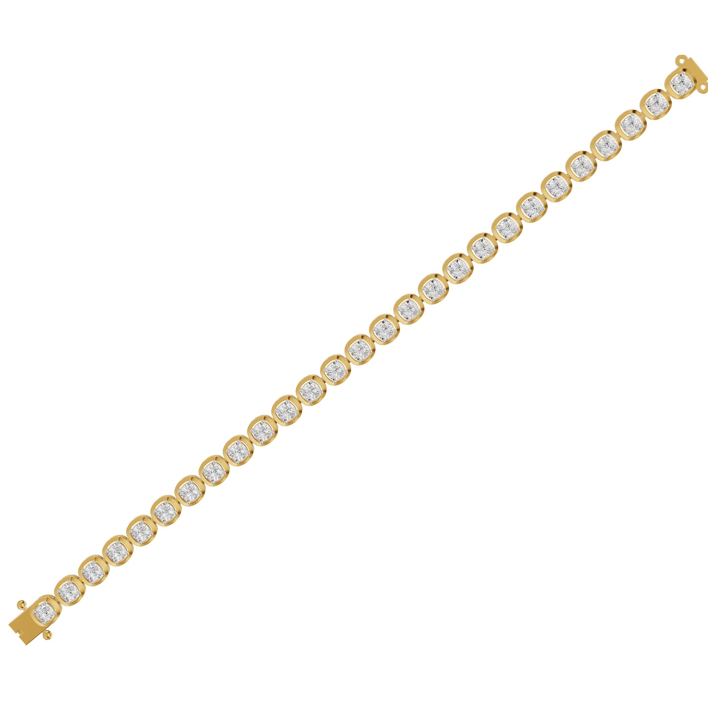 Promise Row Diamond Tennis Bracelet 18 KT / Yellow Gold