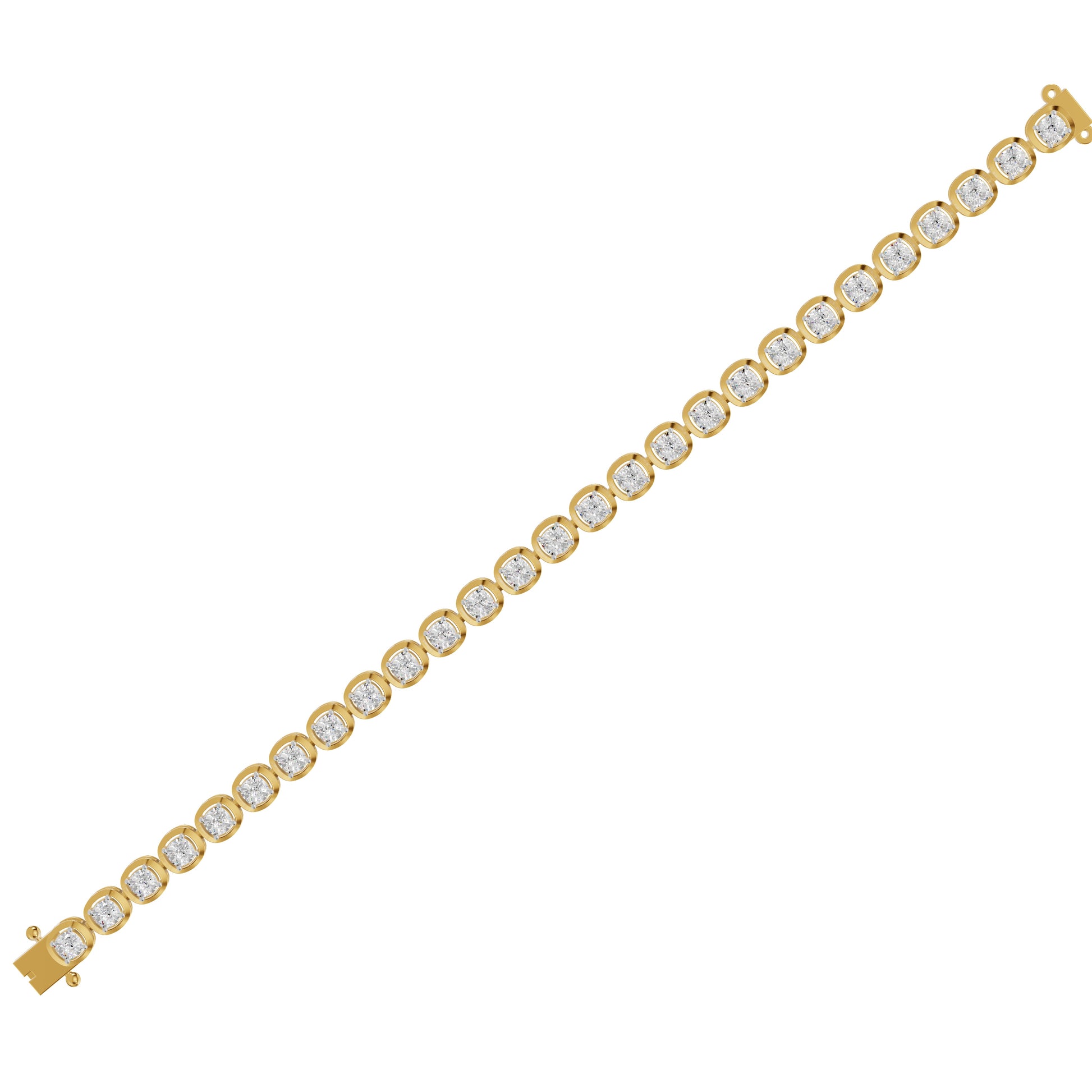 Promise Row Diamond Tennis Bracelet 18 KT / Yellow Gold