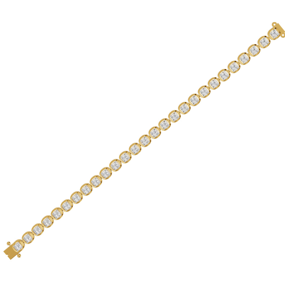Promise Row Diamond Tennis Bracelet 18 KT / Yellow Gold