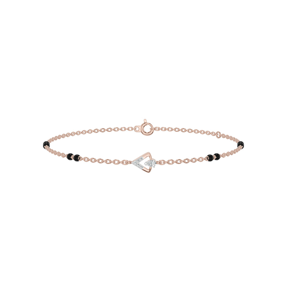 Triarelle Charm Diamond Mangalsutra Bracelet
