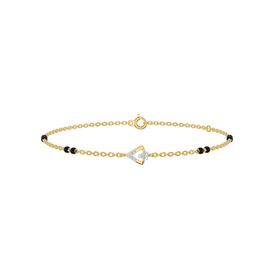 Triarelle Charm Diamond Mangalsutra Bracelet