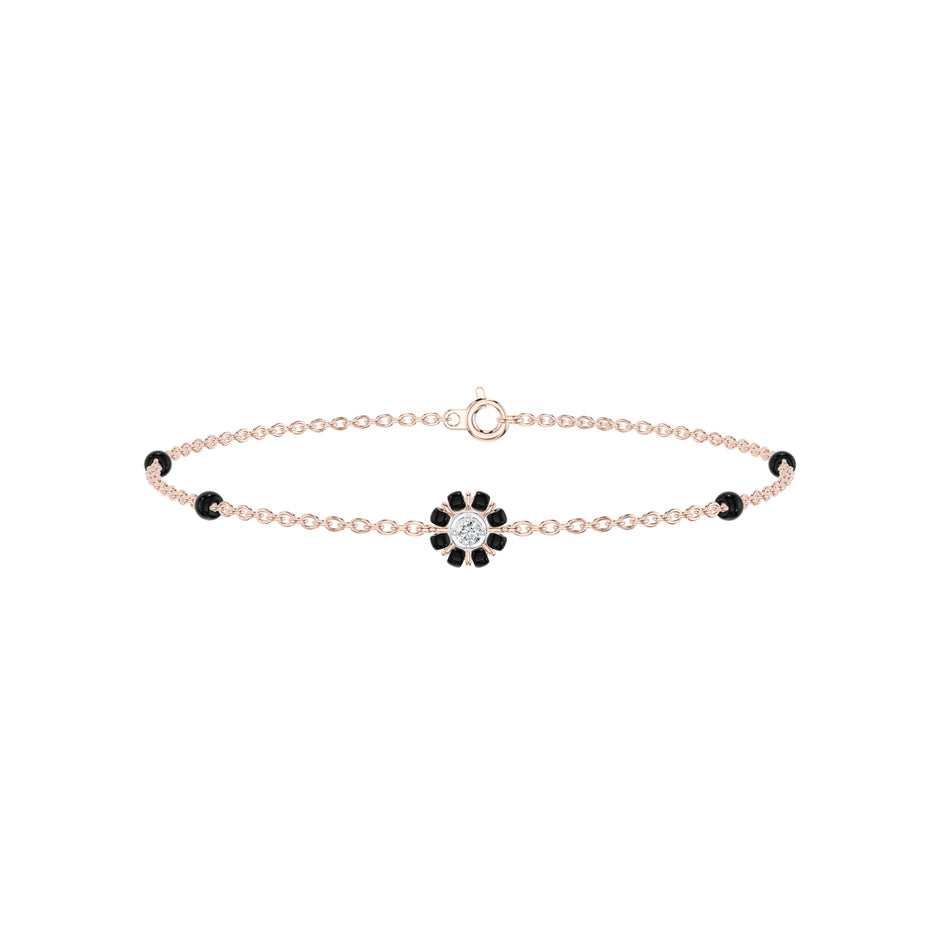 Noircelia Floral Diamond Mangalsutra Bracelet