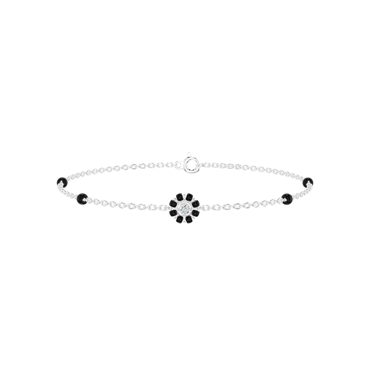 Noircelia Floral Diamond Mangalsutra Bracelet
