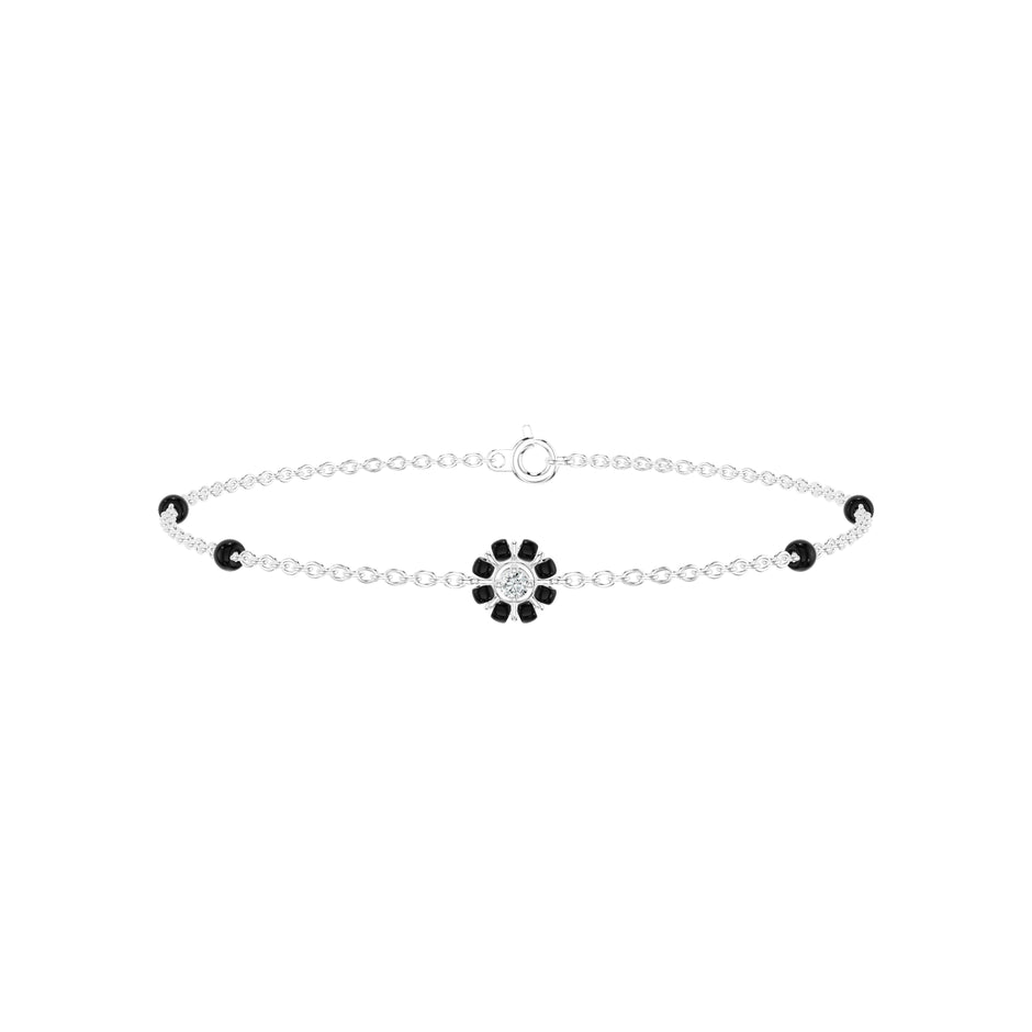 Noircelia Floral Diamond Mangalsutra Bracelet
