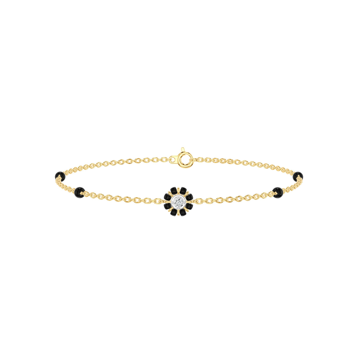 Noircelia Floral Diamond Mangalsutra Bracelet