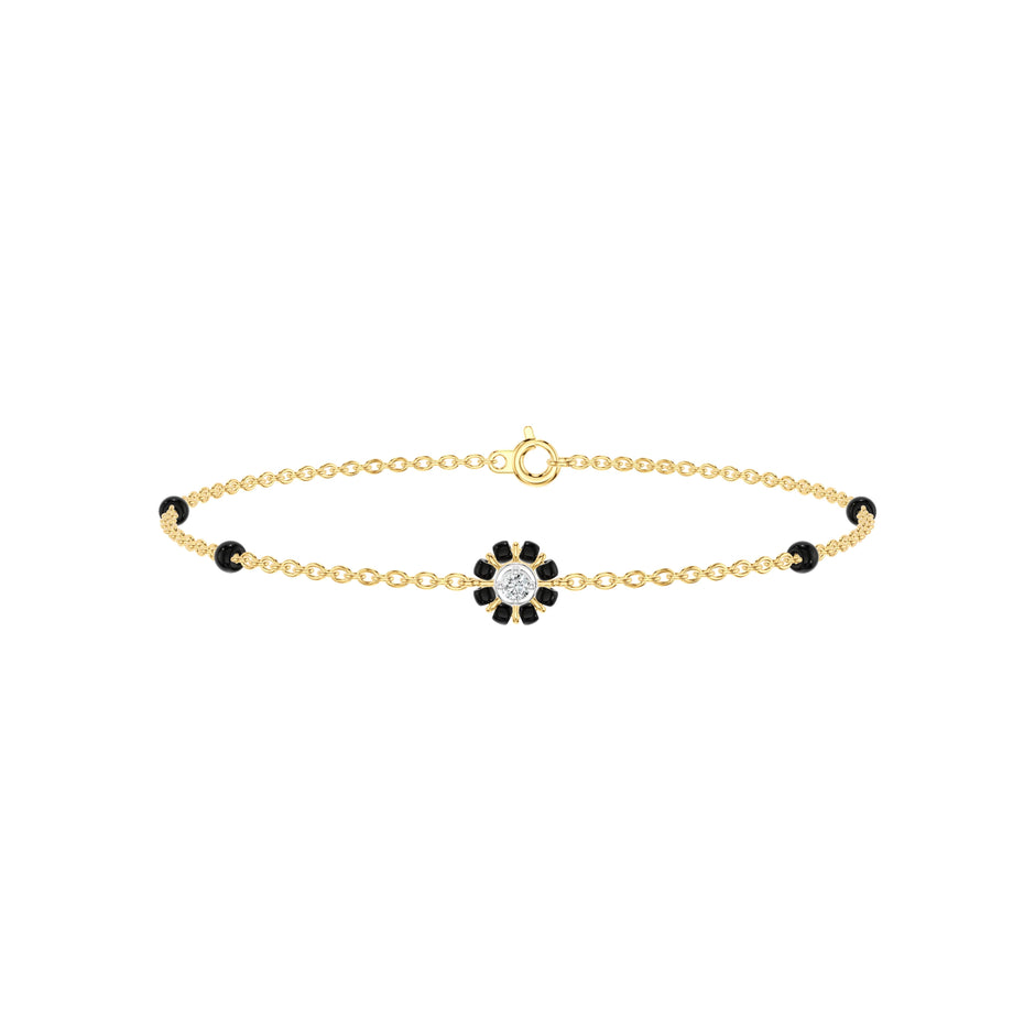 Noircelia Floral Diamond Mangalsutra Bracelet