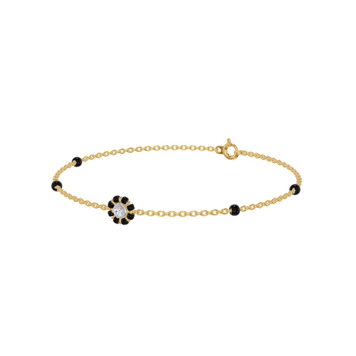Noircelia Floral Diamond Mangalsutra Bracelet