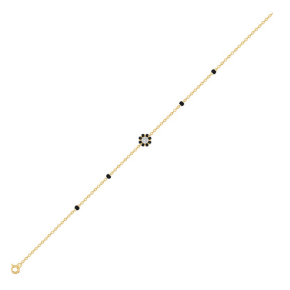 Noircelia Floral Diamond Mangalsutra Bracelet