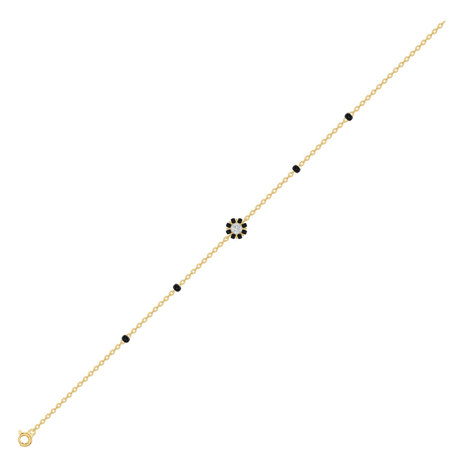 Noircelia Floral Diamond Mangalsutra Bracelet