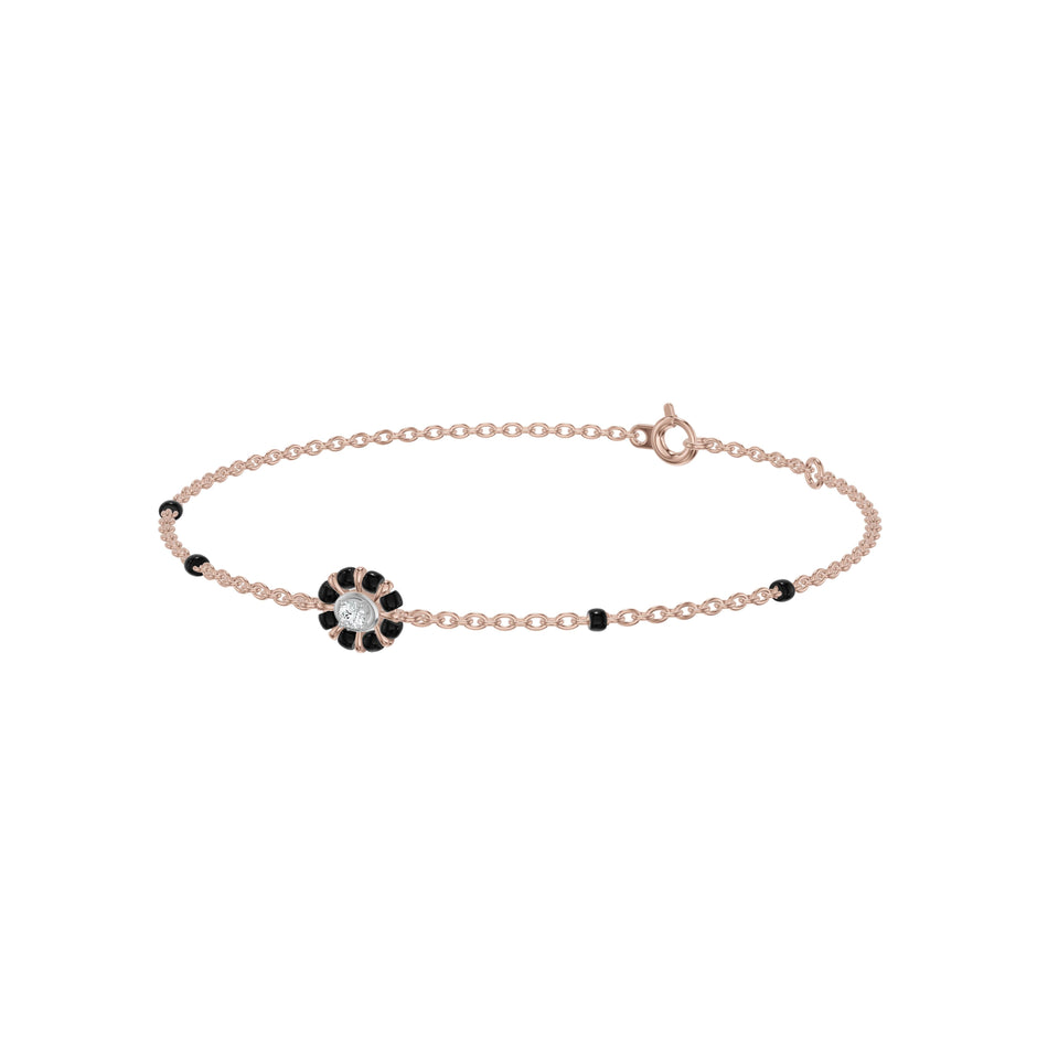 Noirielle Floral Diamond Mangalsutra Bracelet