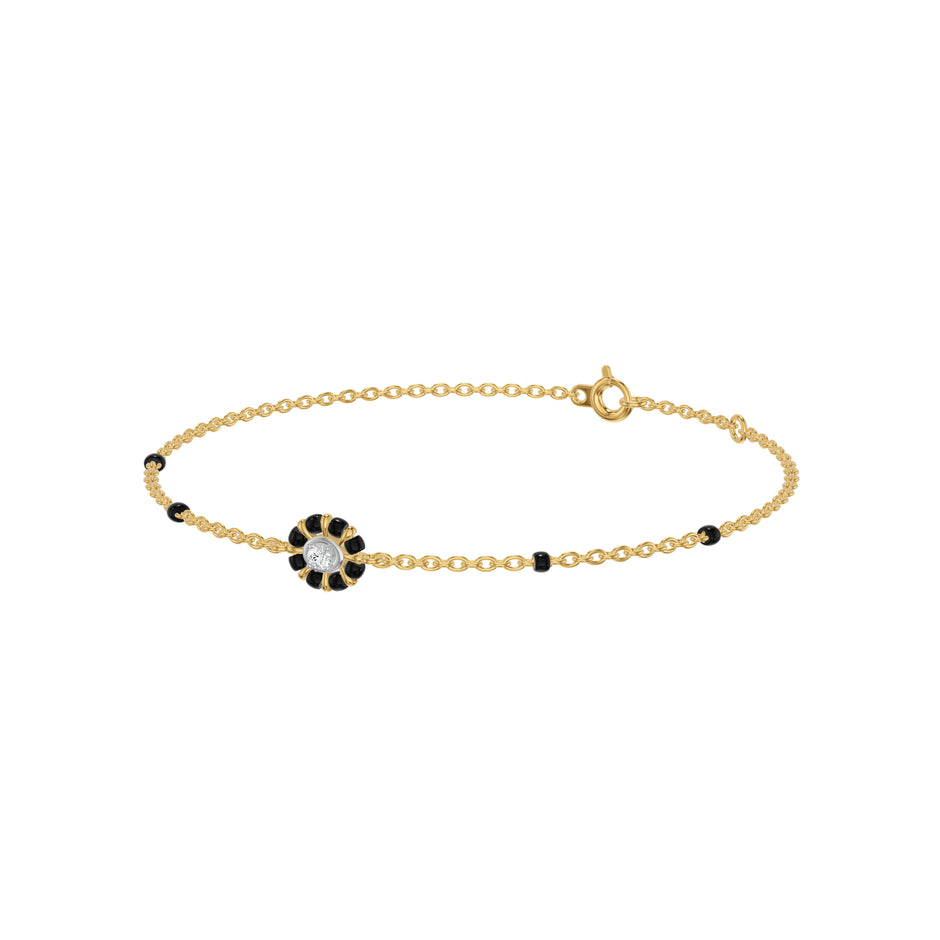 Noirielle Floral Diamond Mangalsutra Bracelet