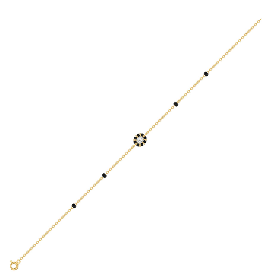 Noirielle Floral Diamond Mangalsutra Bracelet