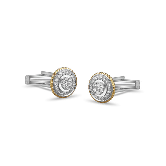 Rope Textured Diamond Cufflinks