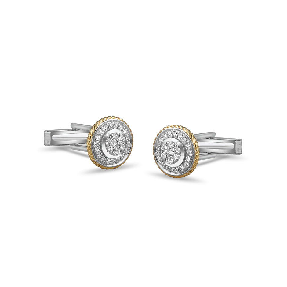Rope Textured Diamond Cufflinks