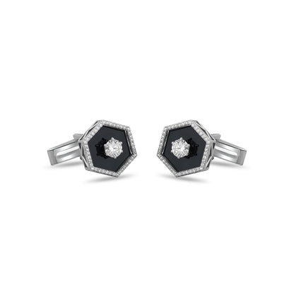 Hexagon Drop Diamond Cufflinks