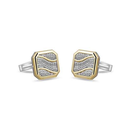 Octagon Pave Diamond Cufflinks