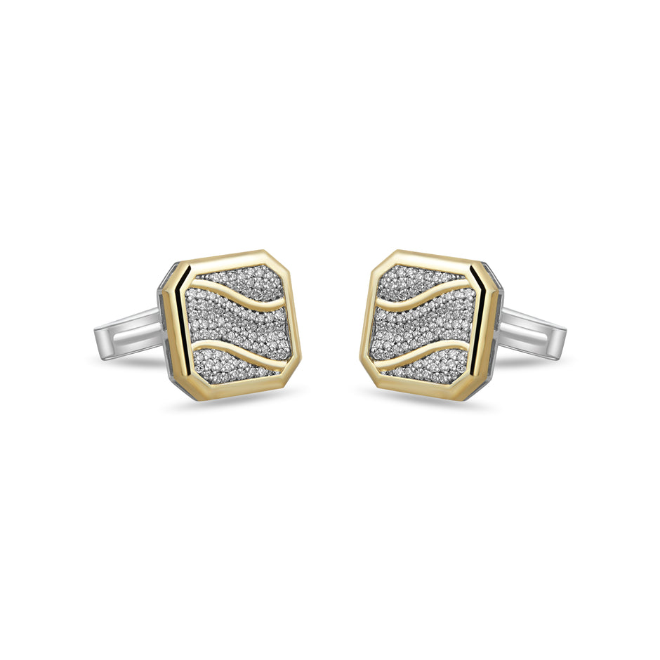 Octagon Pave Diamond Cufflinks