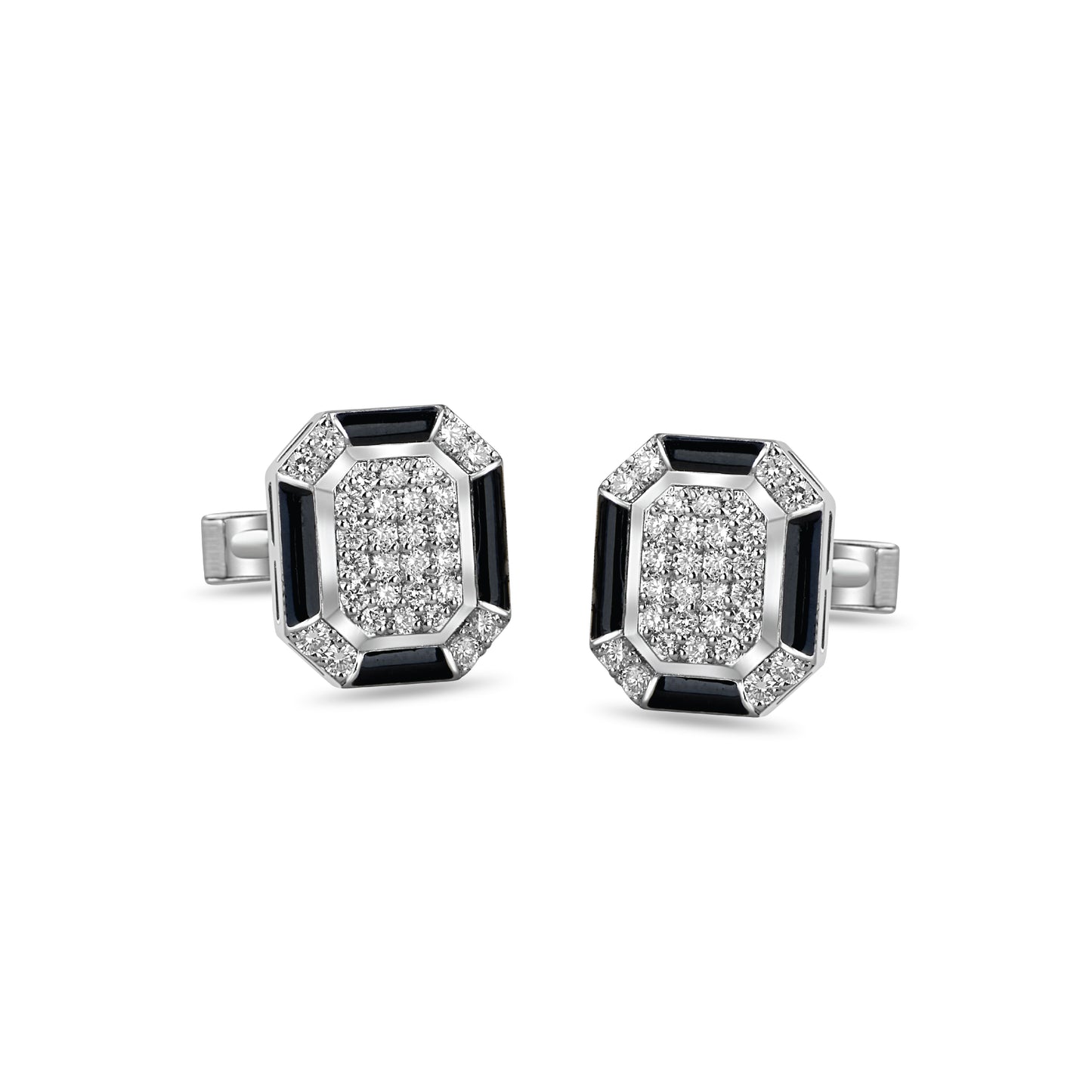 Geometric Bling Diamond Cufflinks