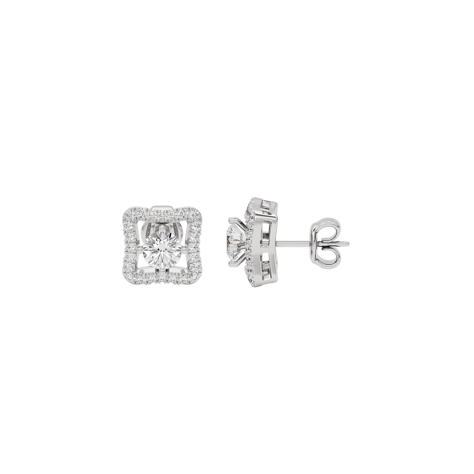 Serene Sophistication Diamond Earrings 18 KT / White Gold
