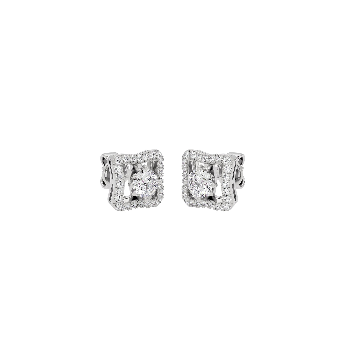 Serene Sophistication Diamond Earrings 18 KT / White Gold