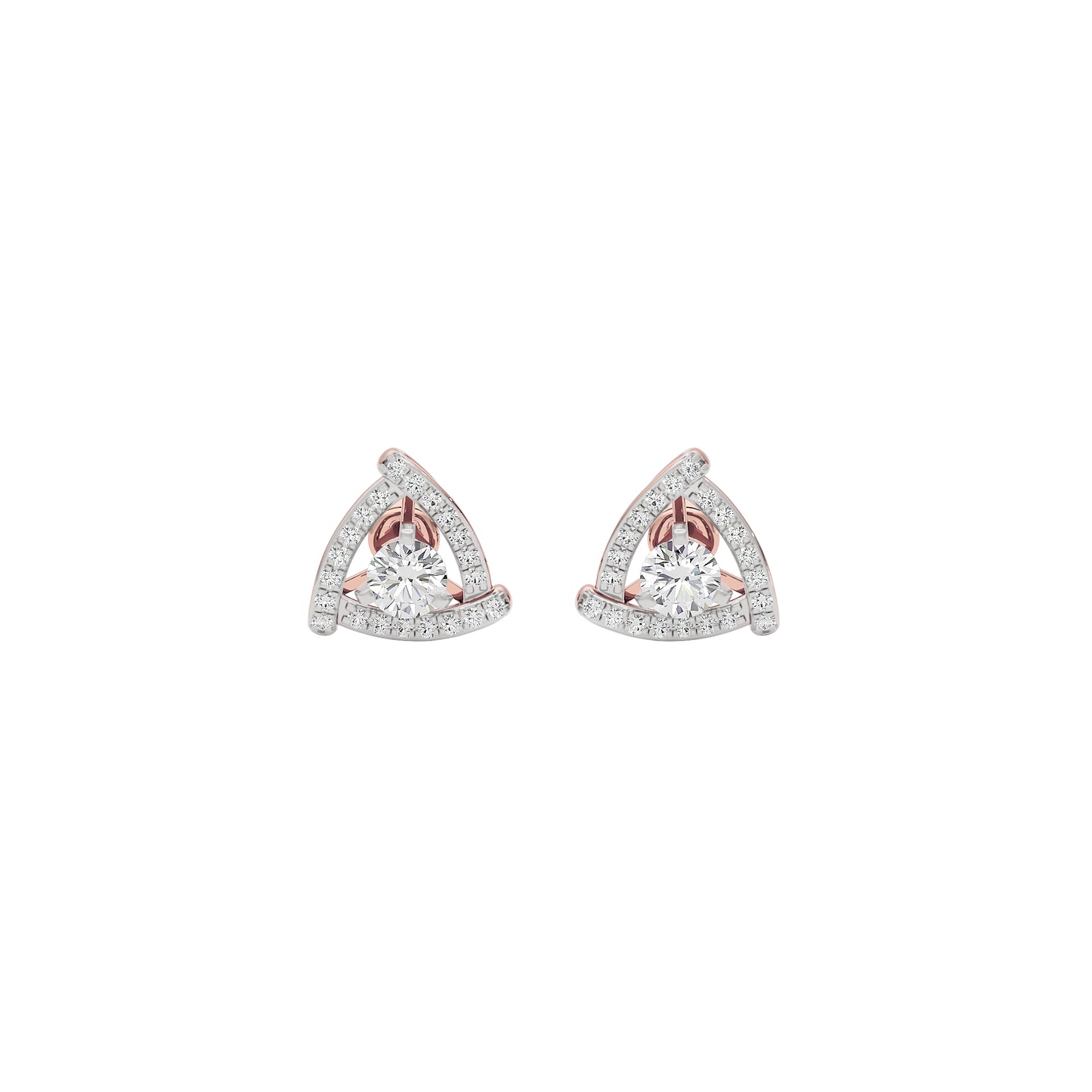 Triangular Trellis Diamond Earrings 18 KT / Rose Gold