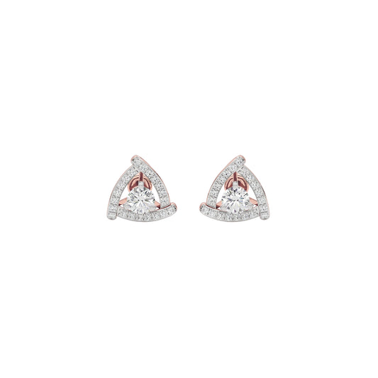 Triangular Trellis Diamond Earrings 18 KT / Rose Gold