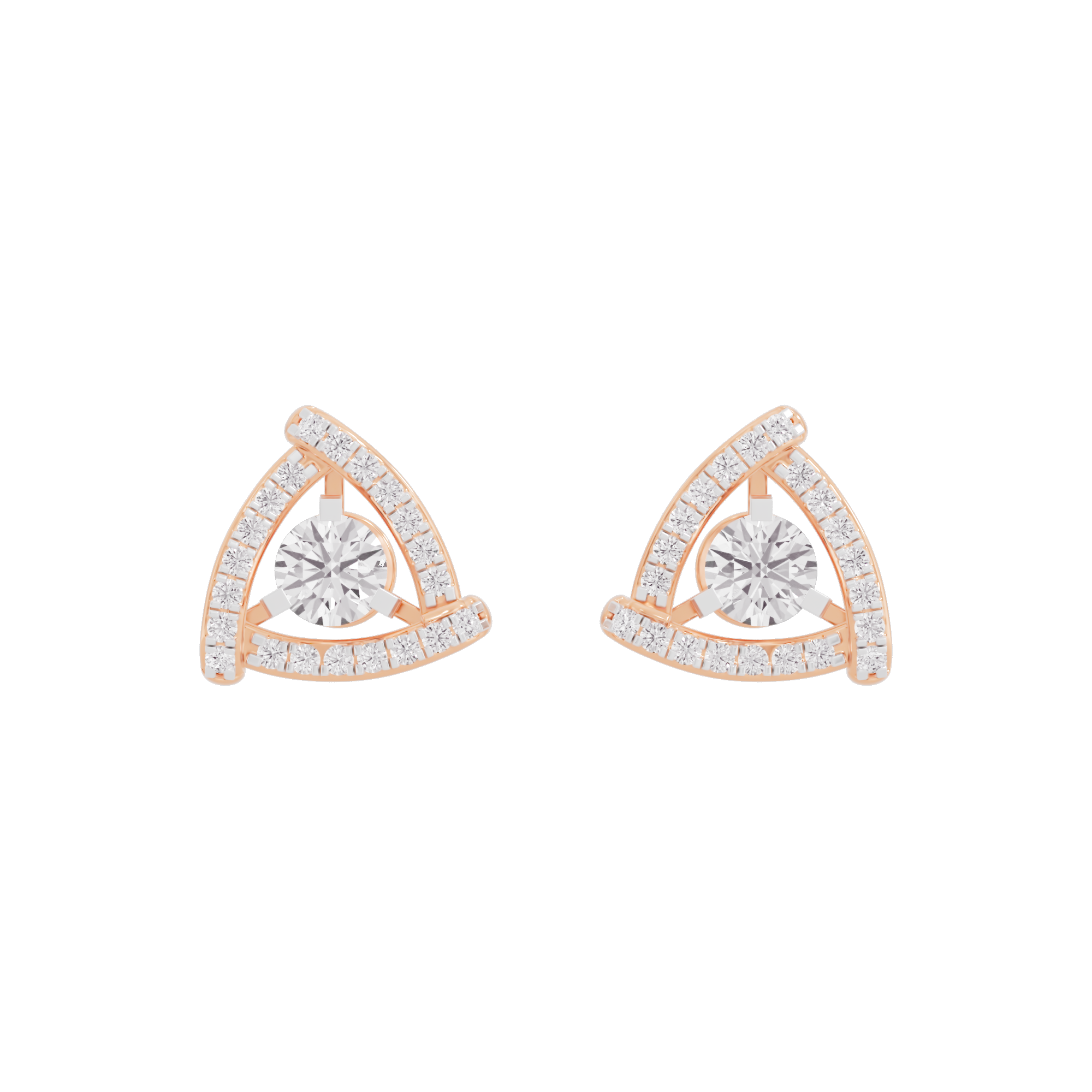 Triangular Trellis Diamond Earrings