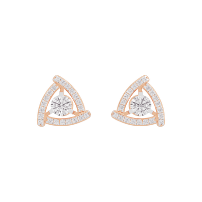 Triangular Trellis Diamond Earrings