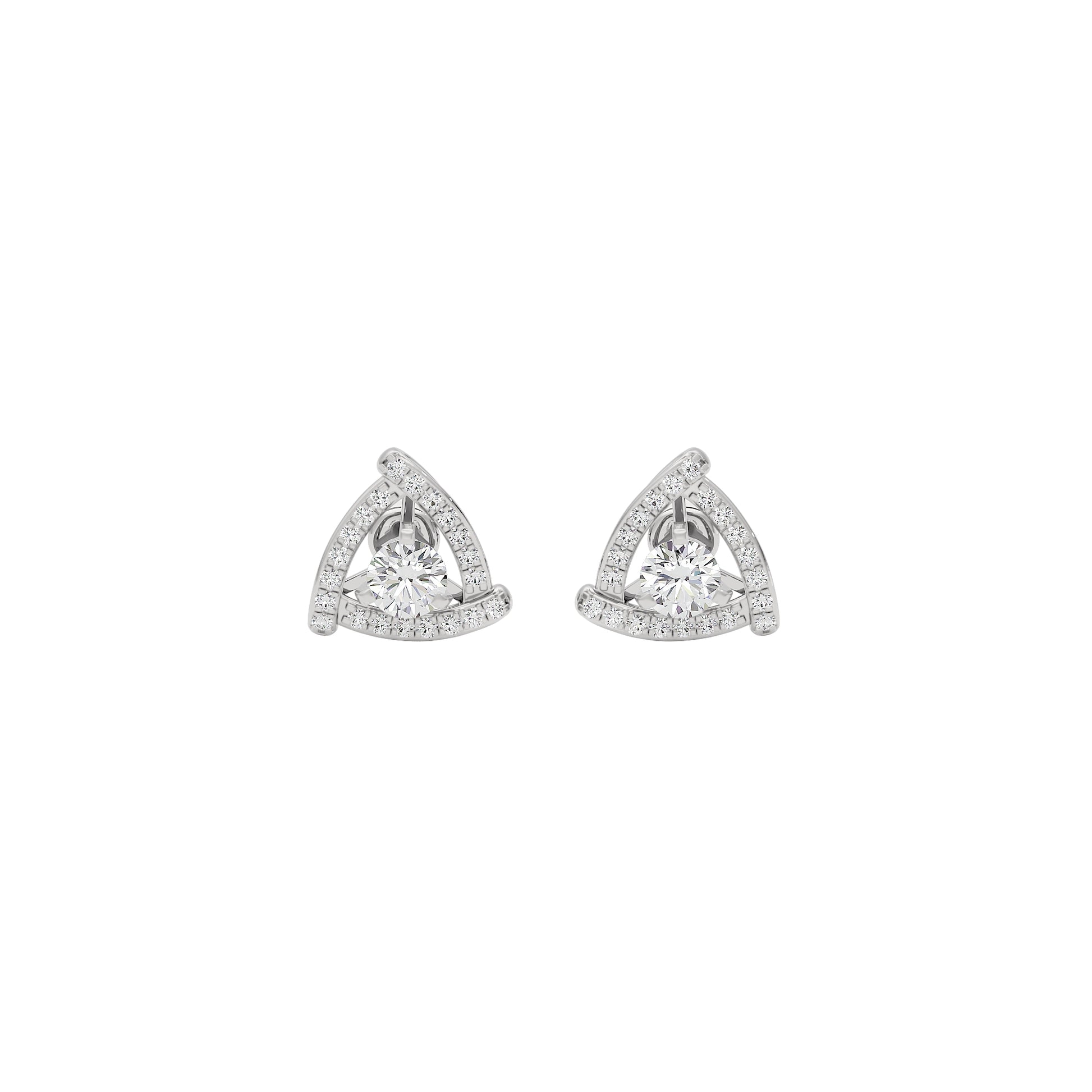Triangular Trellis Diamond Earrings 18 KT / White Gold