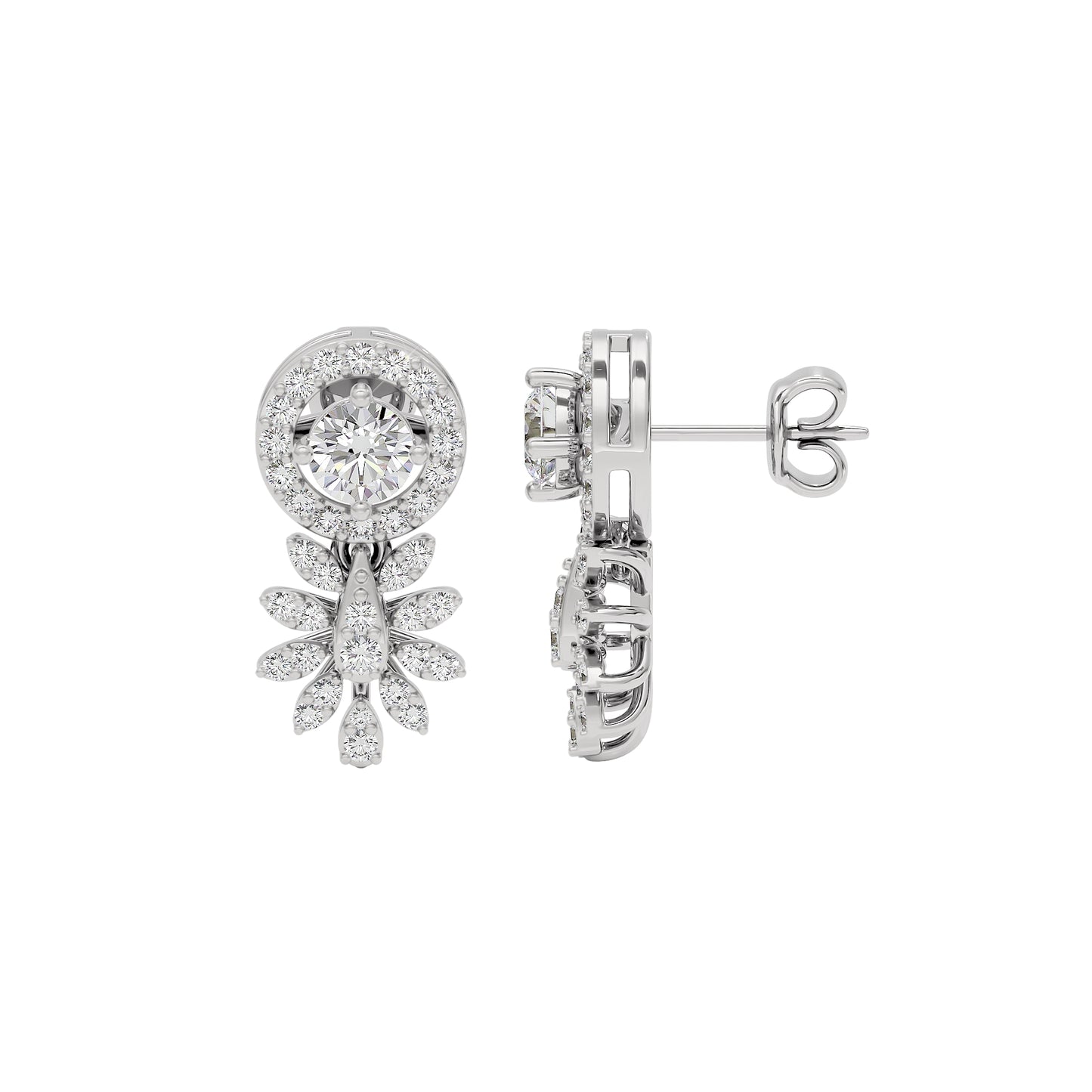 Diamond Dalliance Earrings 18 KT / White Gold