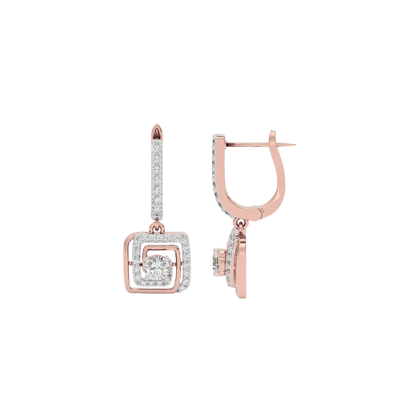 Opulent Dazzle Diamond Earrings 18 KT / Rose Gold