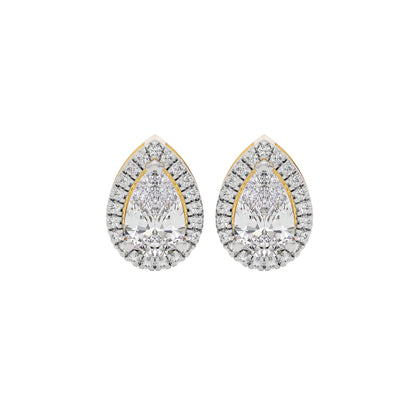 Luxe Muse Pear Halo Stud Earrings