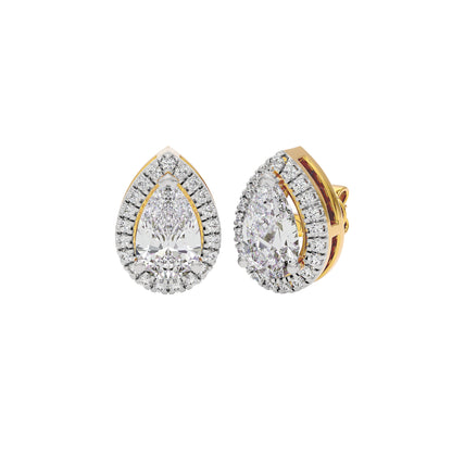 Luxe Muse Pear Halo Stud Earrings