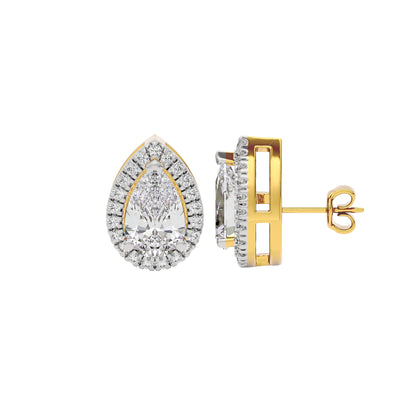 Luxe Muse Pear Halo Stud Earrings