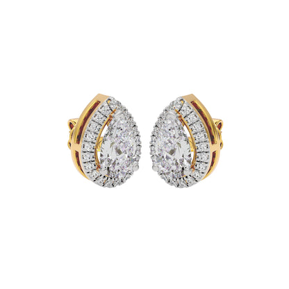 Luxe Muse Pear Halo Stud Earrings