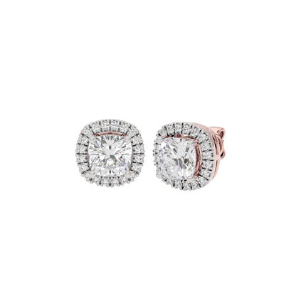 Celeste Cushion Halo Stud Earrings