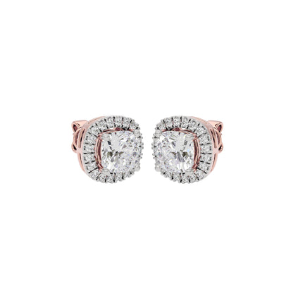 Celeste Cushion Halo Stud Earrings
