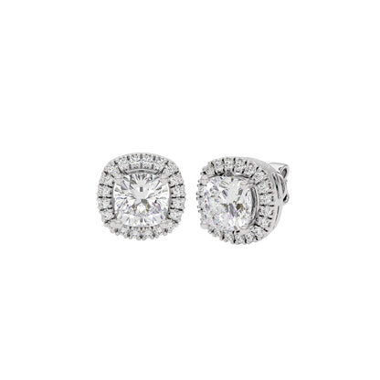 Celeste Cushion Halo Stud Earrings