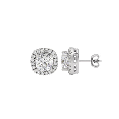 Celeste Cushion Halo Stud Earrings