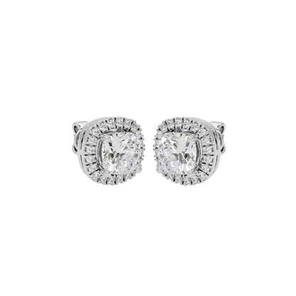 Celeste Cushion Halo Stud Earrings