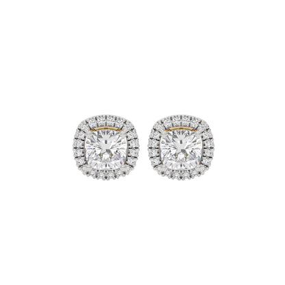Celeste Cushion Halo Stud Earrings