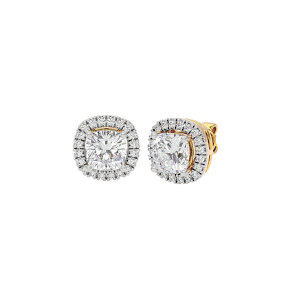 Celeste Cushion Halo Stud Earrings