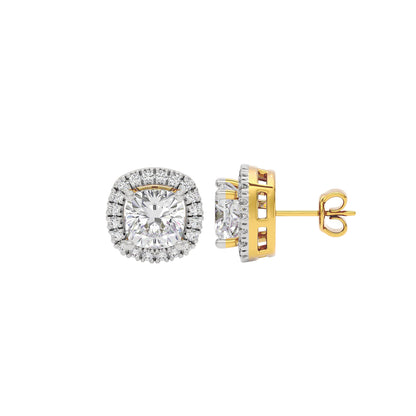 Celeste Cushion Halo Stud Earrings