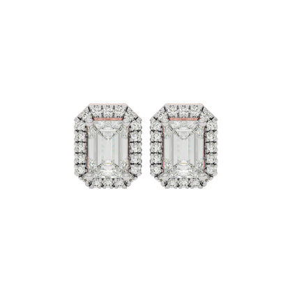 Power Emerald Halo Stud Earrings