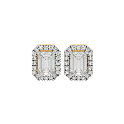 Power Emerald Halo Stud Earrings