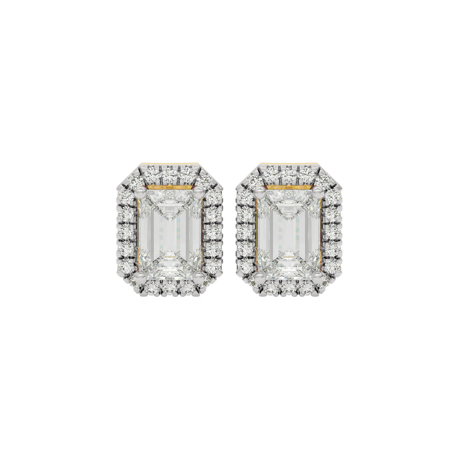 Power Emerald Halo Stud Earrings