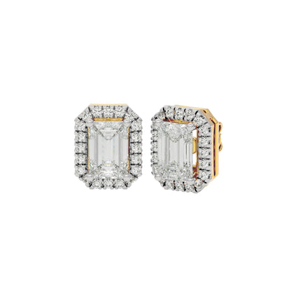 Power Emerald Halo Stud Earrings