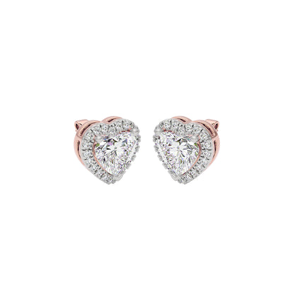 Lovestruck Heart Halo Stud Earrings